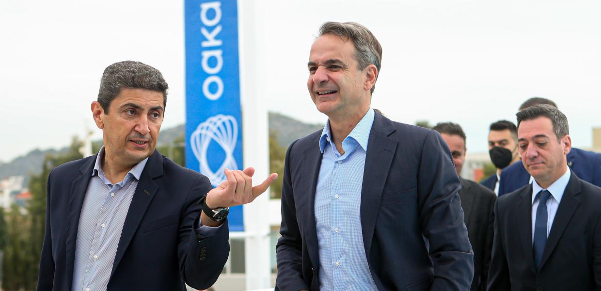 Ο Λευτέρης Αυγενάκης και ο Κυριάκος Μητσοτάκης στο ΟΑΚΑ