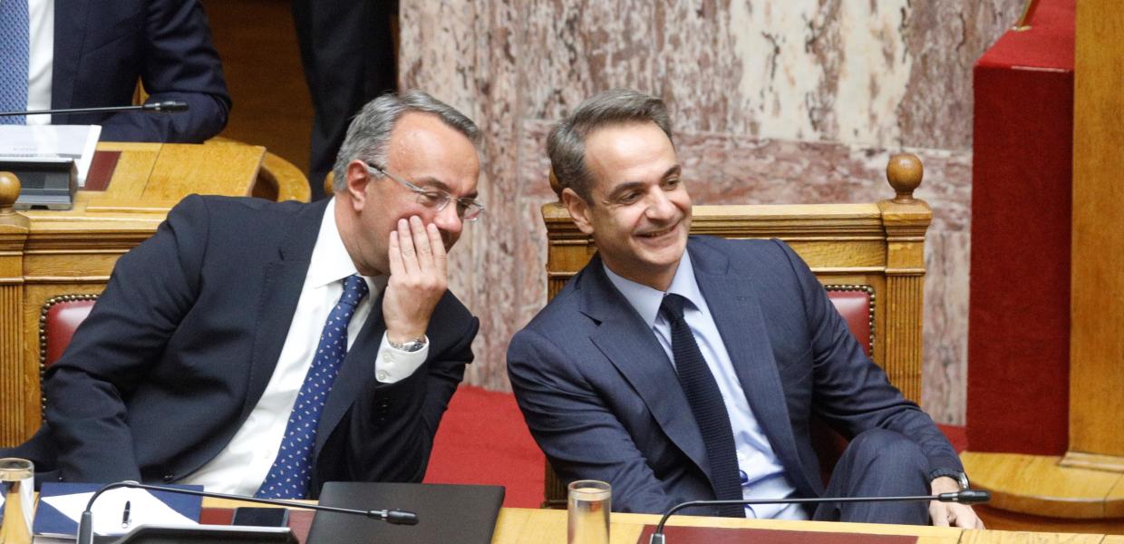 Ο Κυριάκος Μητσοτάκης και ο Χρήστος Σταϊκούρας