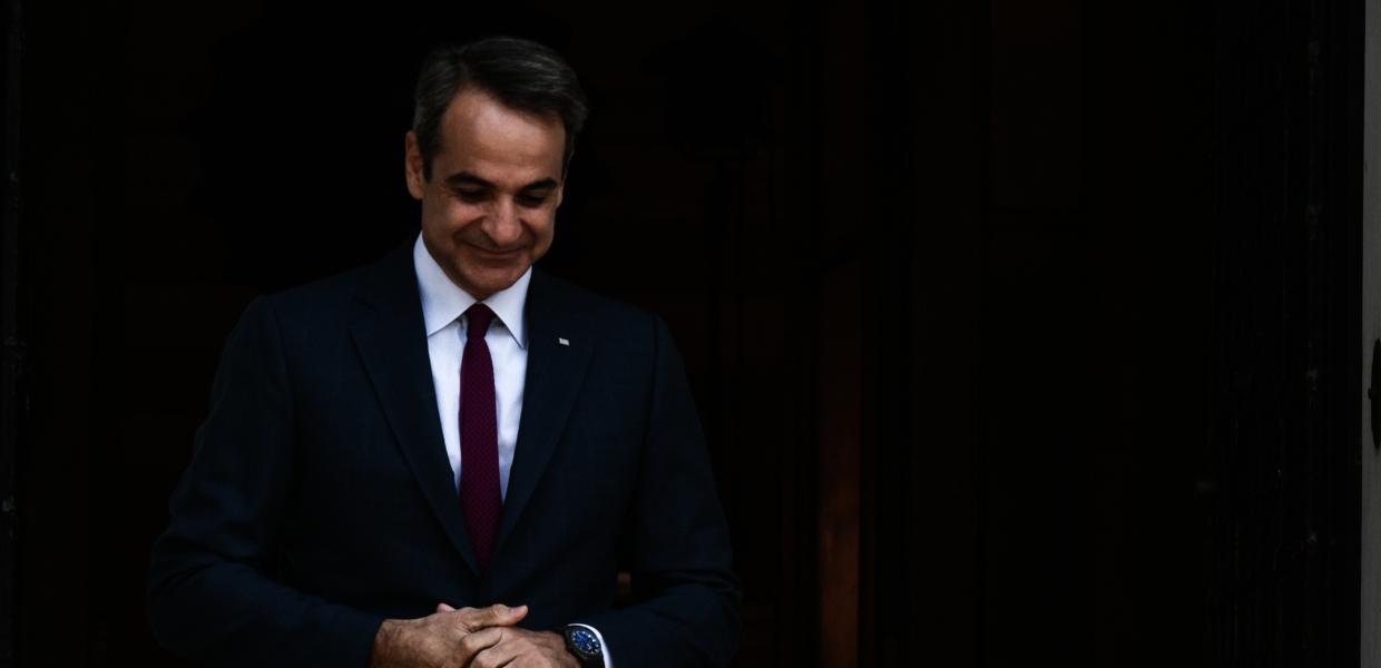Ο Κυριάκος Μητσοτάκης στο Μέγαρο μαξίμου