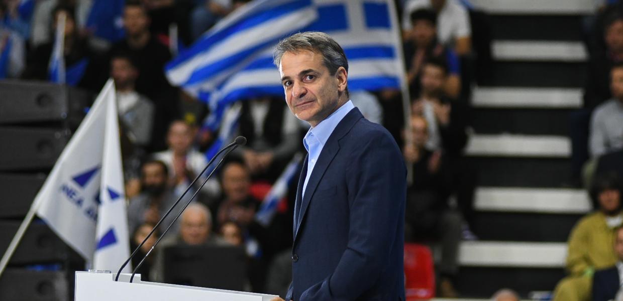 Ο Κυριάκος Μητσοτάκης σε ομιλία