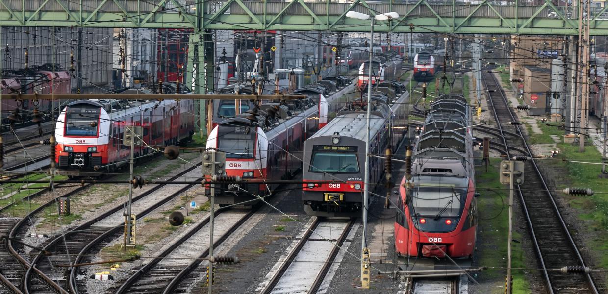 Τρένα σε γραμμές στην Αυστρία
