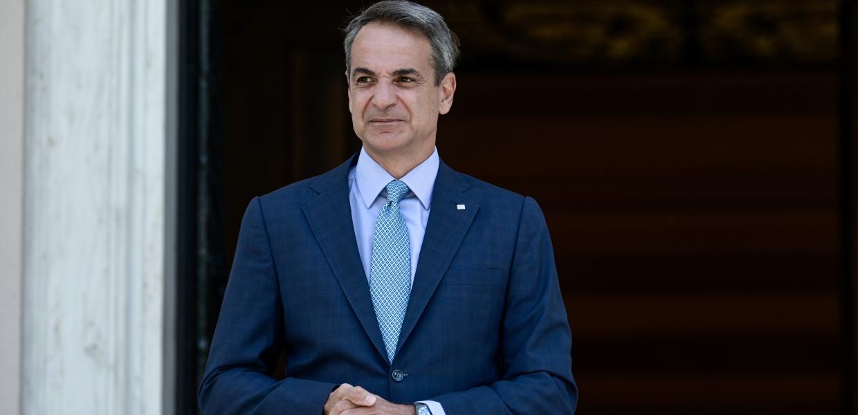 Ο Κυριάκος Μητσοτάκης στο Μέγαρο Μαξίμου