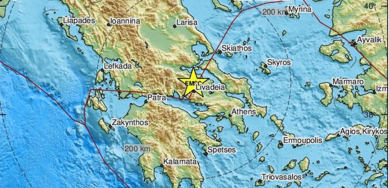 Χάρτης δείχνει το σημείο που σημειώθηκε ο σεισμός