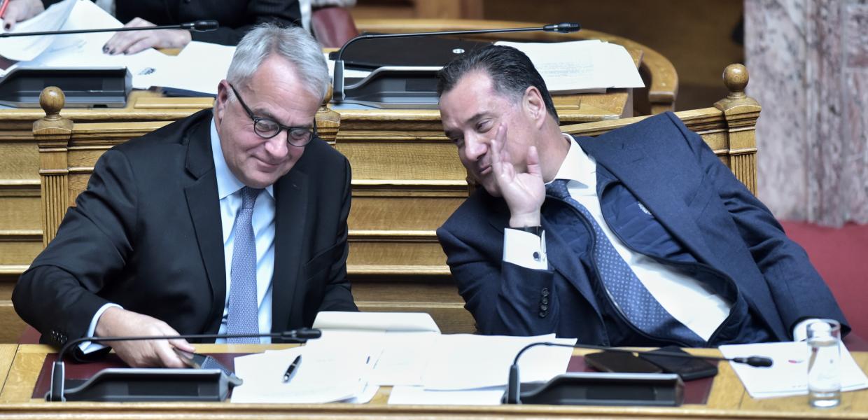 Μάκης Βορίδης και Άδωνις Γεωργιάδης στη Βουλή