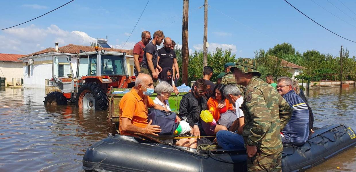 κακοκαιρία Daniel πλημμύρα πλημμύρες διάσωση απεγκλωβισμός