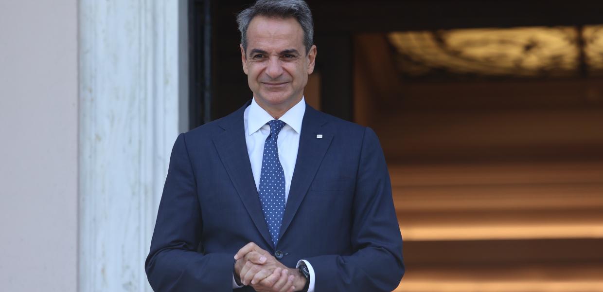 Ο Κυριάκος Μητσοτάκης στο Μέγαρο Μαξίμου