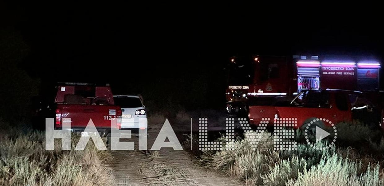 πυροσβεστικά στο σημείο που βρέθηκε η σορός σε κατάσβεση φωτιάς