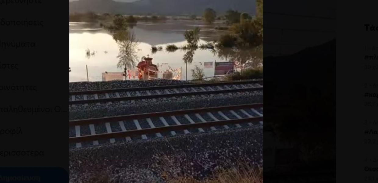 Πλημμυρισμένο το σημείο της τραγωδίας των Τεμπών