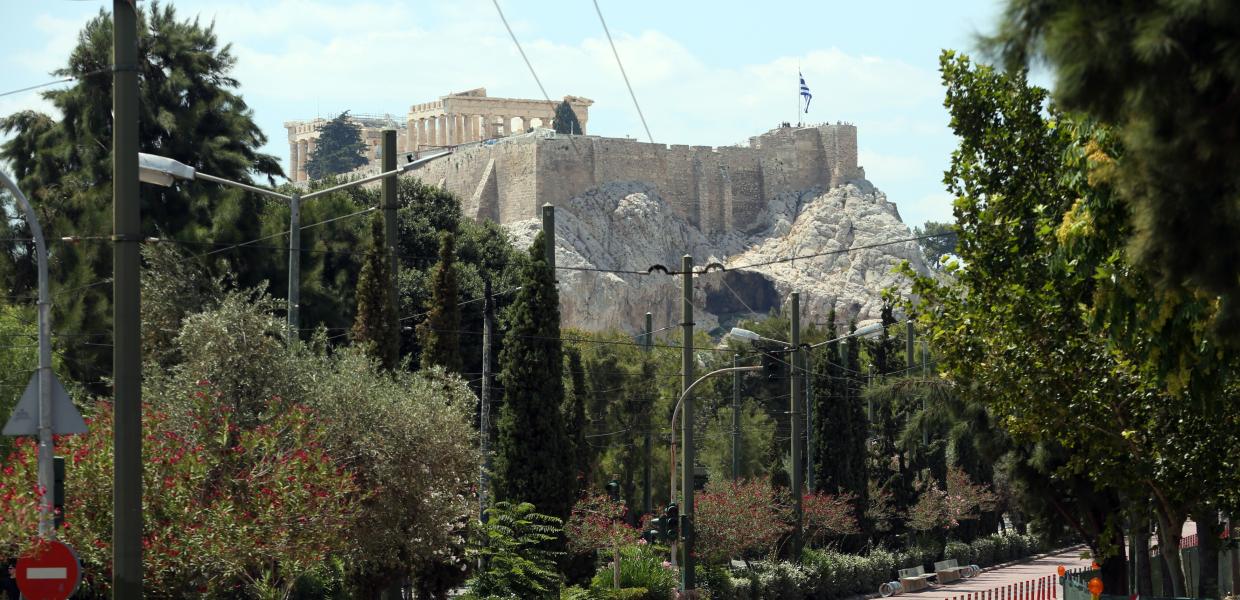 Ακρόπολη σημαία- ταξί