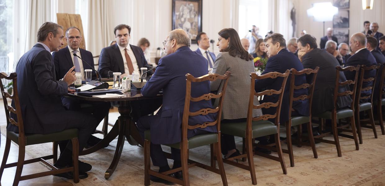 Ο Κυριάκος Μητσοτάκης στο υπουργικό συμβούλιο