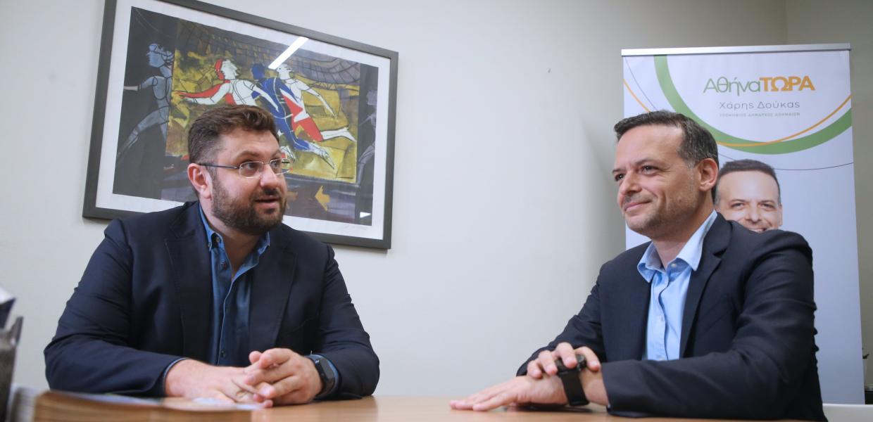 Ο Κώστας Ζαχαριάδης και ο Χάρης Δούκας