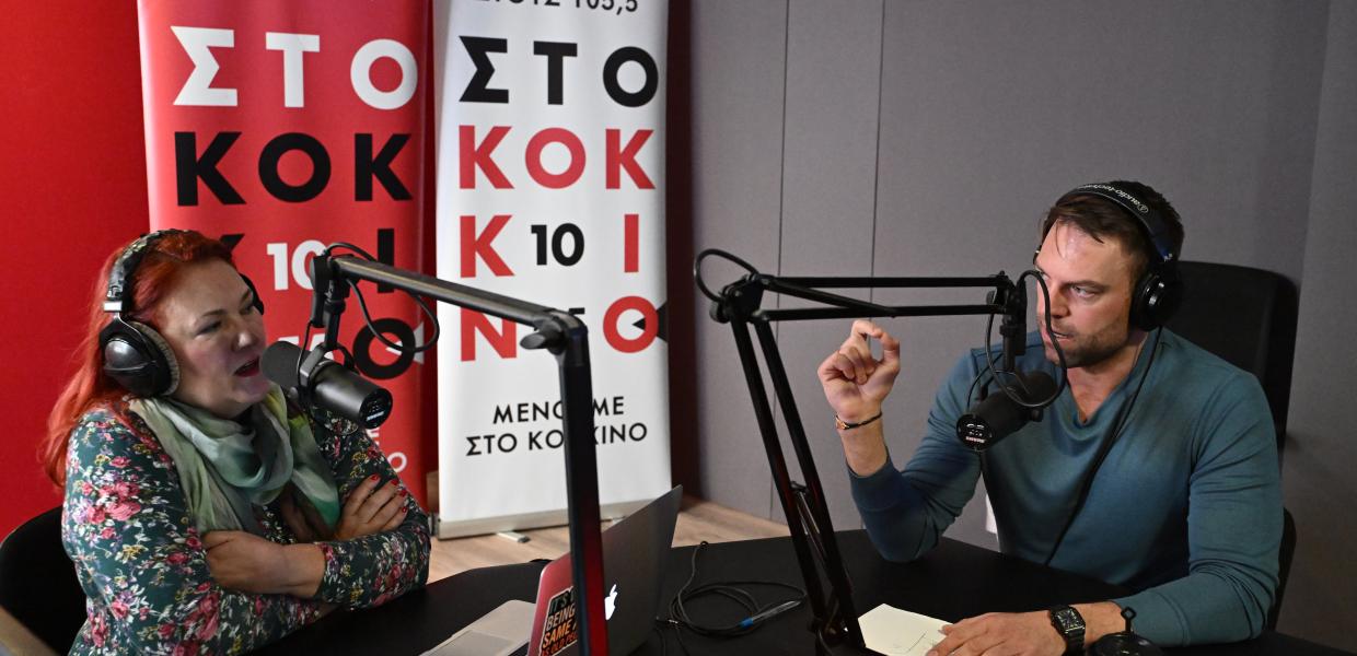 O Στέφανος Κασσελάκης και η Ευγενία Λουπάκη στο Κόκκινο