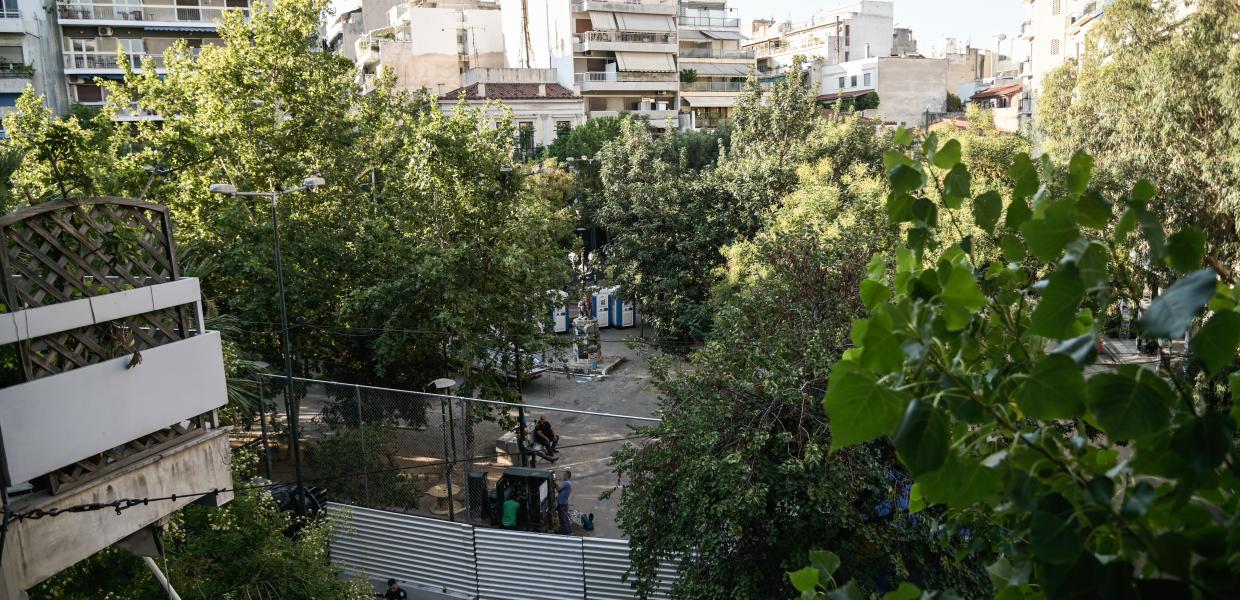 Έργα στην πλατεία Εξαρχείων για το Μετρό
