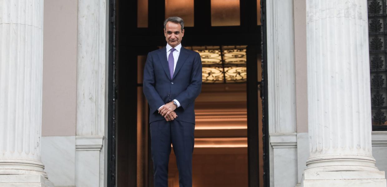 Ο Κυριάκος Μητσοτάκης στο Μέγαρο Μαξίμου