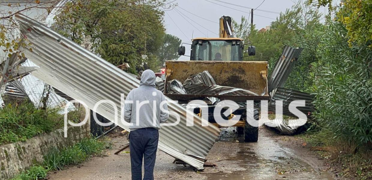 ανεμοστρόβιλος προκάλεσε ζημιές στον Πύργο