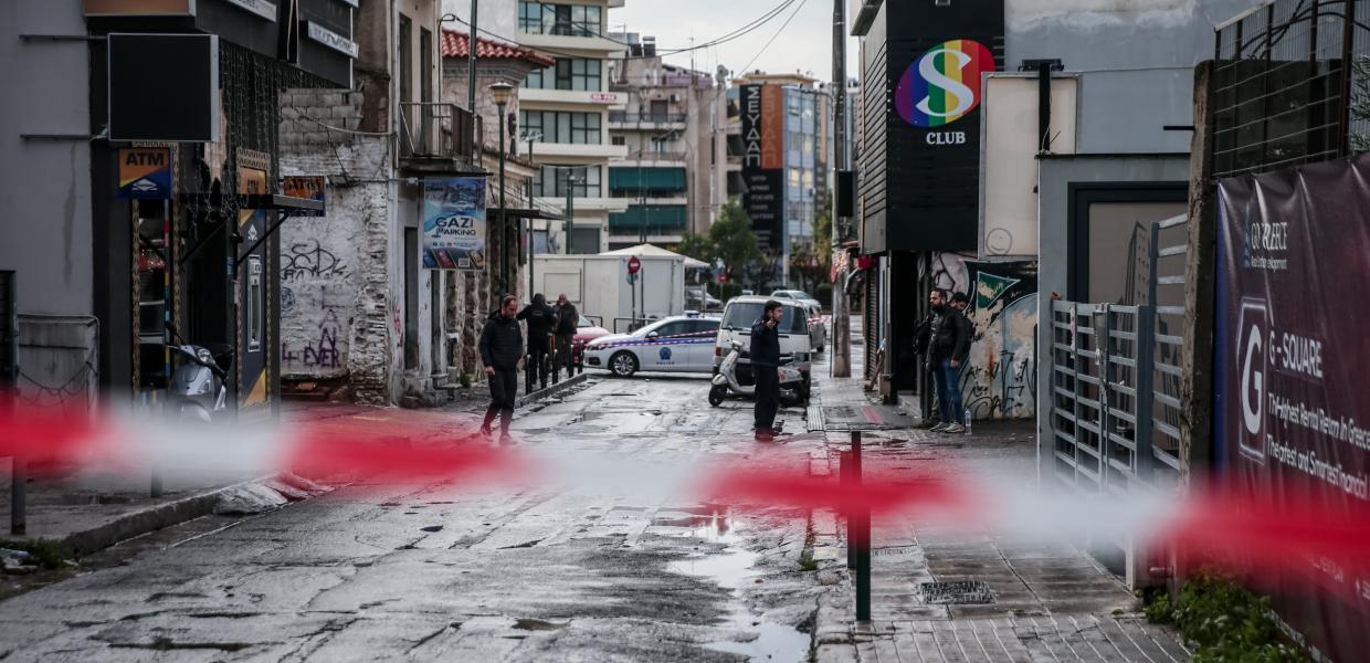 αστυνομία στο σημείο που έπεσαν πυροβολισμοί στο Γκάζι