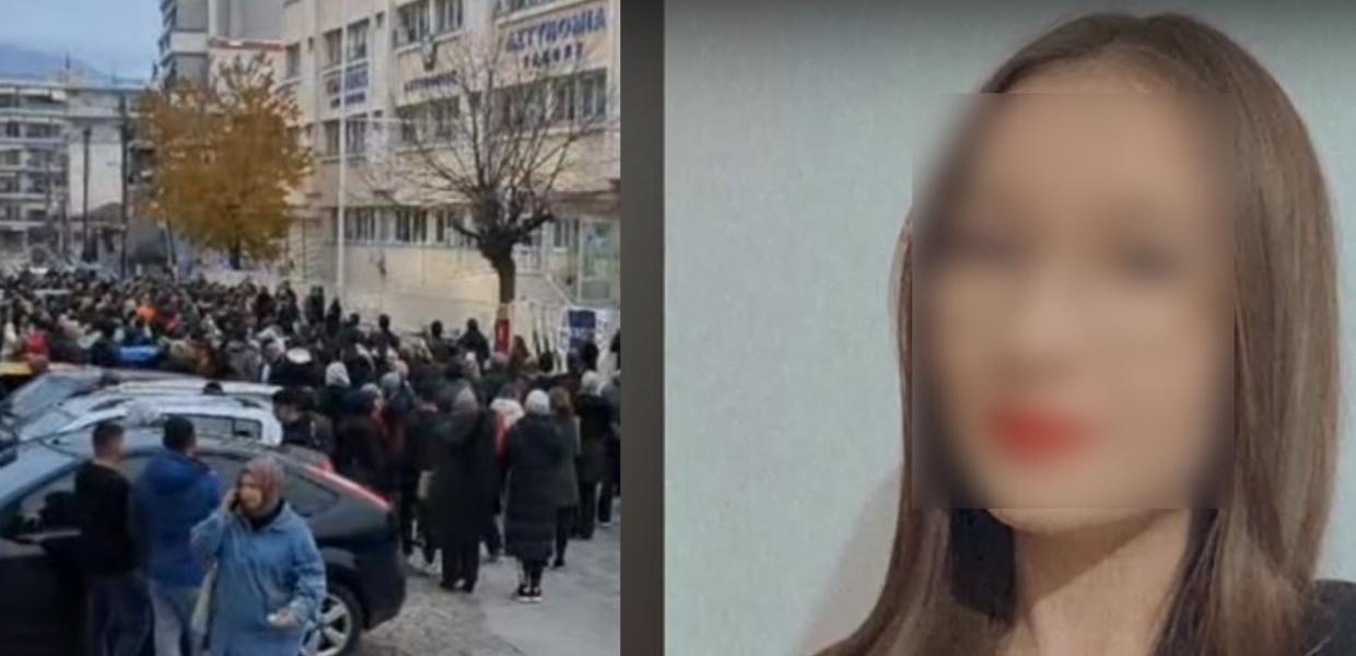 Πορεία στην Ξάνθη και δεξιά η φωτογραφία της 19χρονης