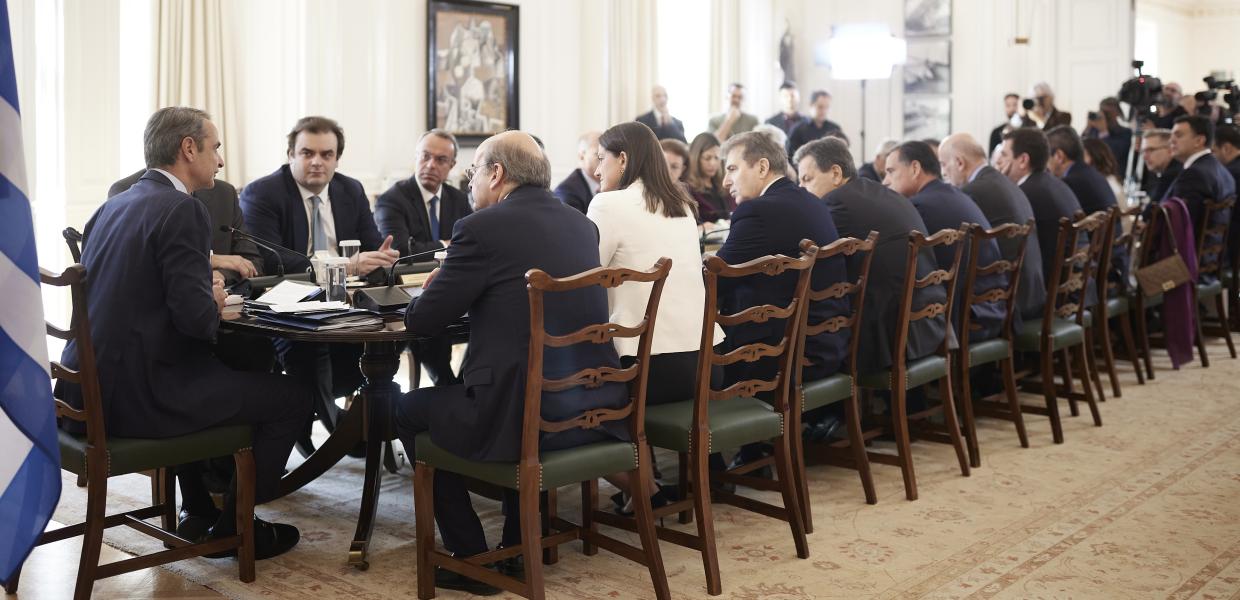 Ο Κυριάκος Μητσοτάκης στο υπουργικό συμβούλιο