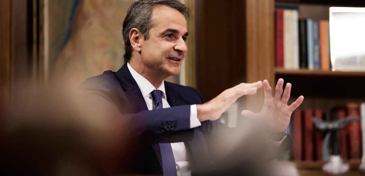 Ο Κυριάκος Μητσοτάκης στο Μέγαρο Μαξίμου