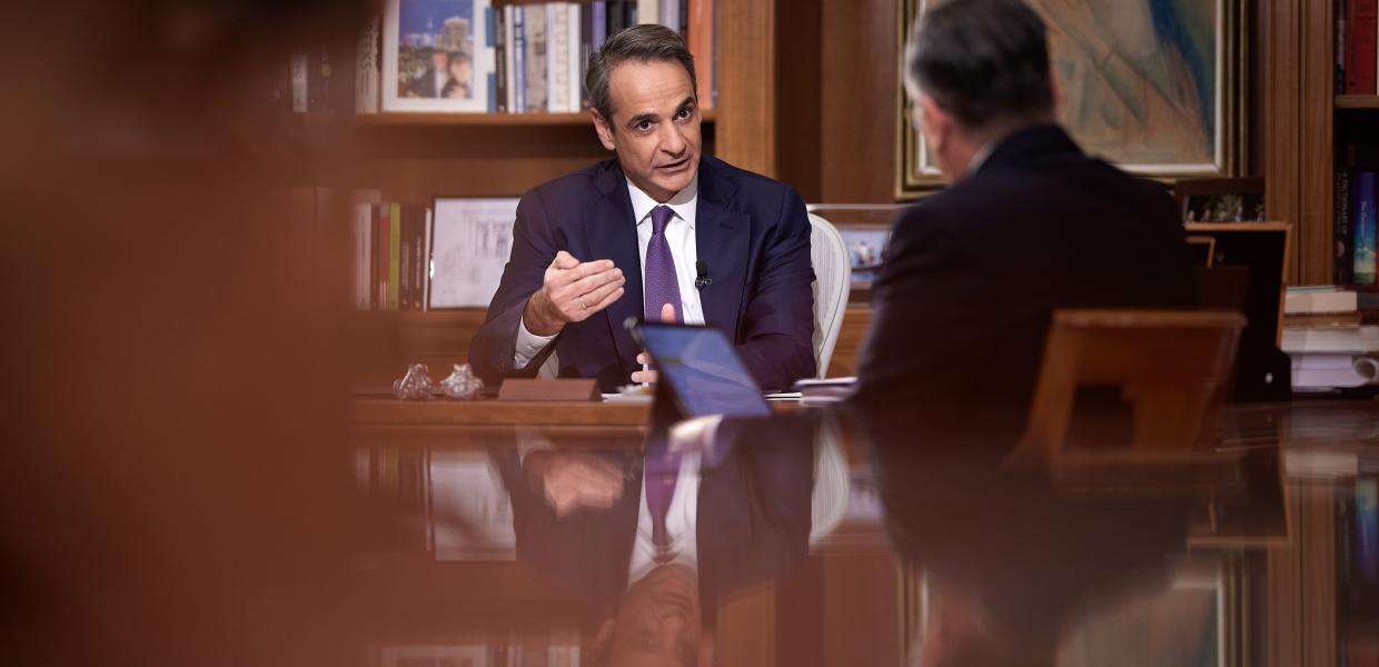 Ο Μητσοτάκης στη συνέντευξη στην ΕΡΤ