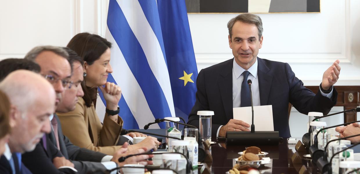 Ο Κυριάκος Μητσοτάκης στο υπουργικό συμβούλιο