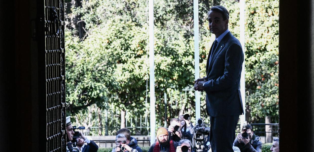 Ο Κυριάκος Μητσοτάκης στο Μέγαρο Μαξίμου