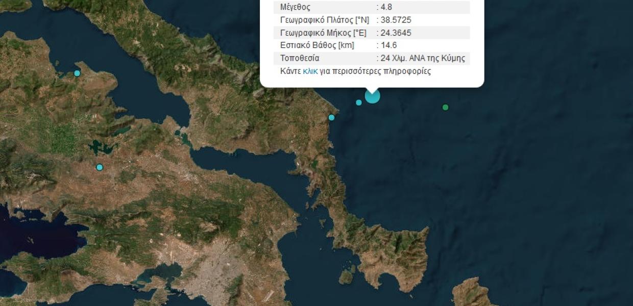 Χάρτης με σεισμό
