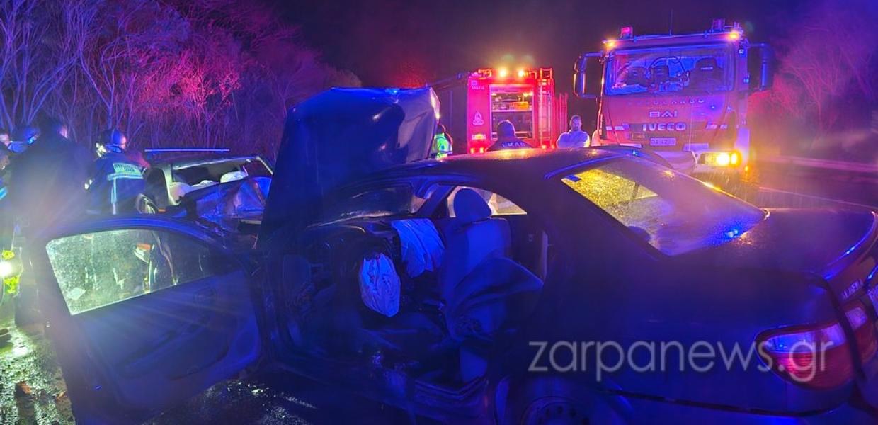 Κατεστραμμένο όχημα που ενεπλάκη στο θανατηφόρο τροχαίο στα Χανιά