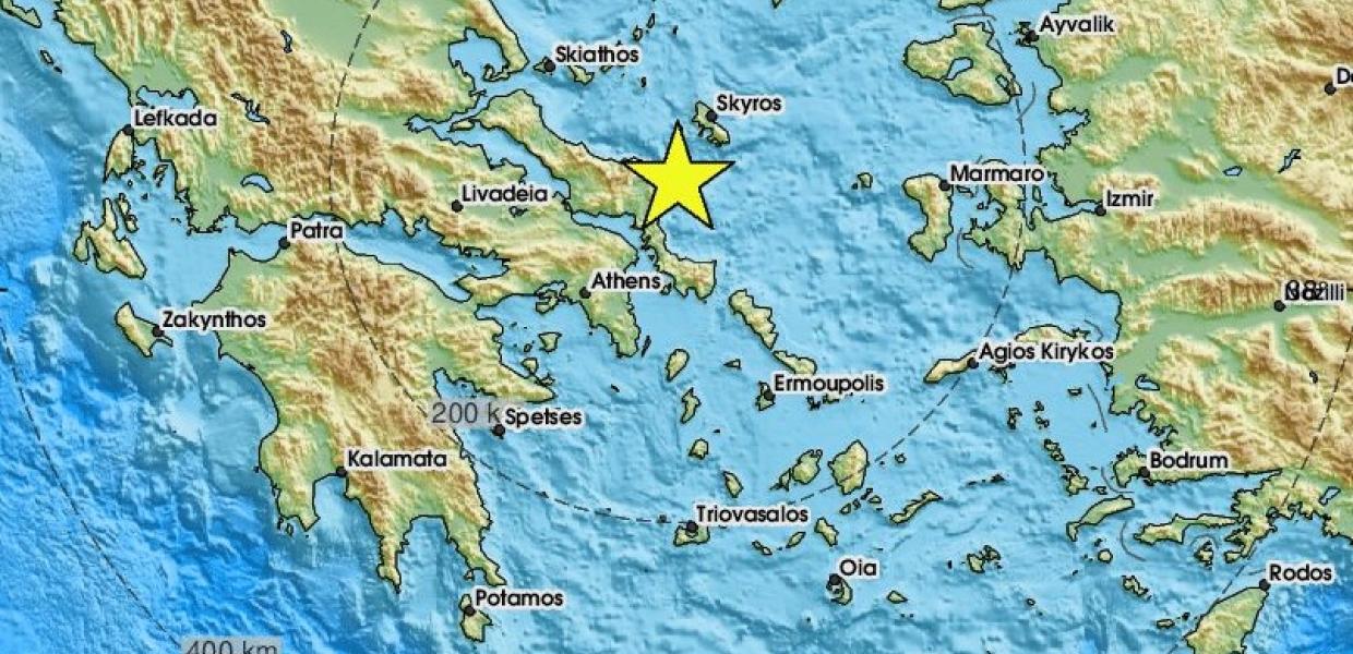 Χάρτης με σεισμό