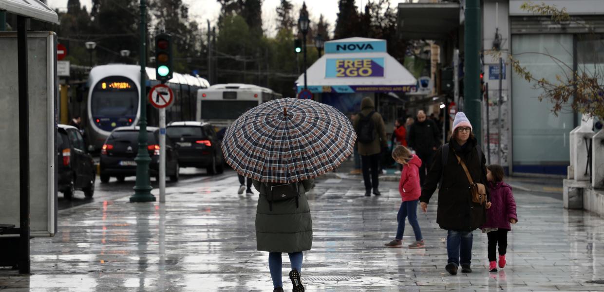 βροχή κακοκαιρία ομπρέλα