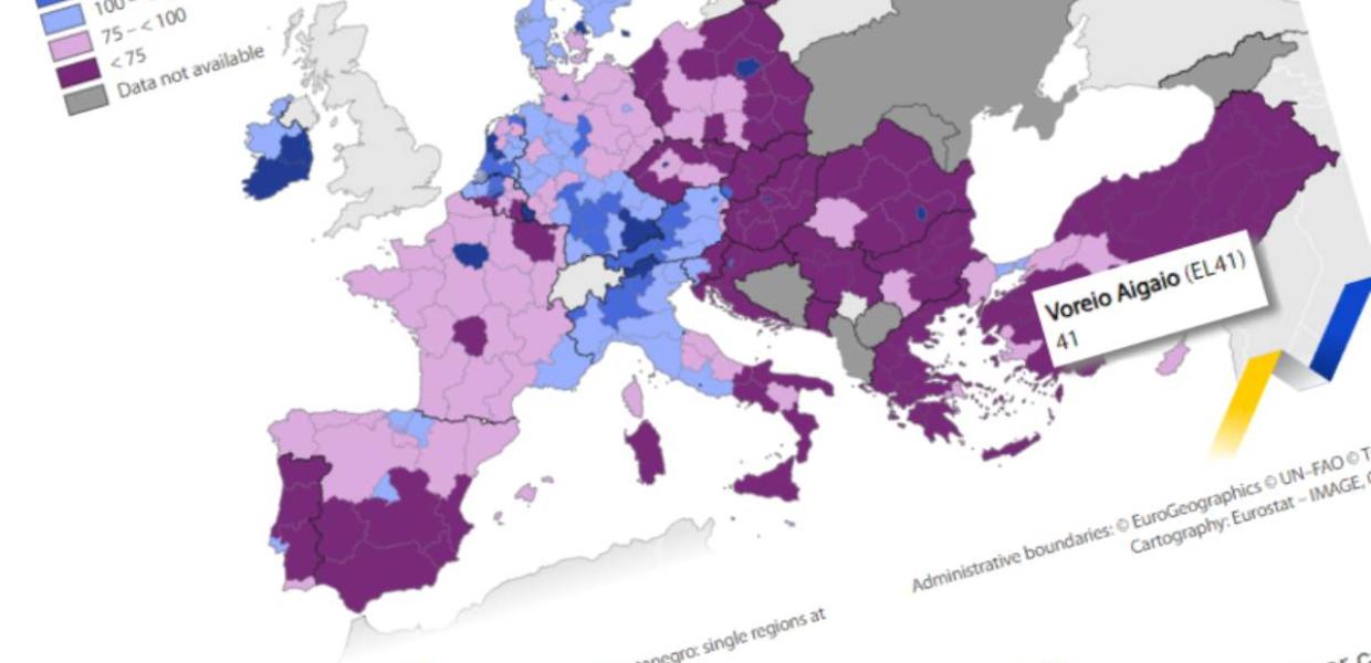 ΧΑΡΤΗΣ ΕΕ ΚΑΤΑ ΚΕΦΑΛΗΝ ΕΙΣΟΔΗΜΑ 2022