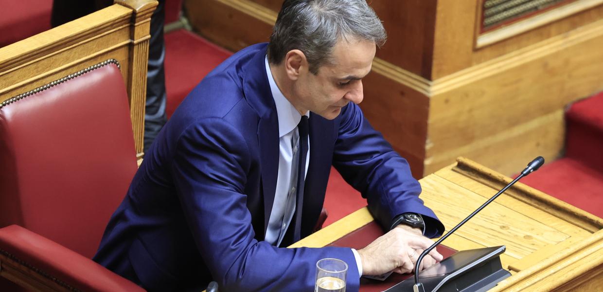 Ο Κυριάκος Μητσοτάκης στη Βουλή