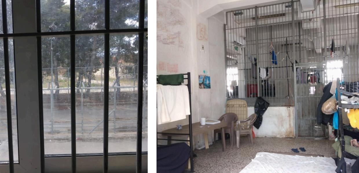 Τα άθλια κελιά όπου κρατούνται πρόσφυγες στο κέντρο κράτησης Κορίνθου