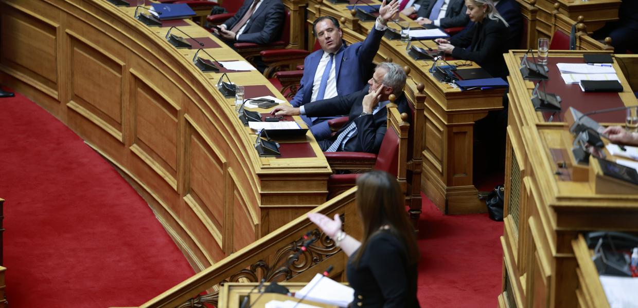 Ζωή Κωνσταντοπούλου και Άδωνις Γεωργιάδης στη Βουλή