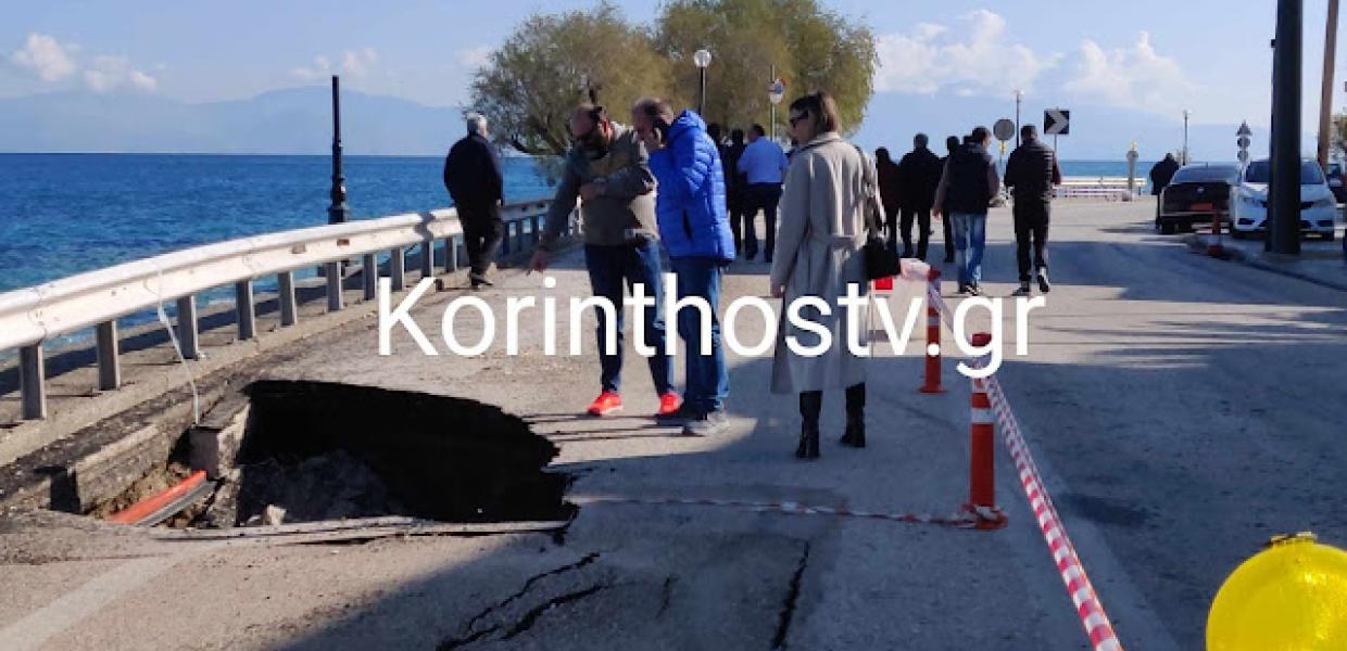 Τρύπες στο οδόστρωμα στην παλιά ΕΟ Κορίνθου - Πατρών