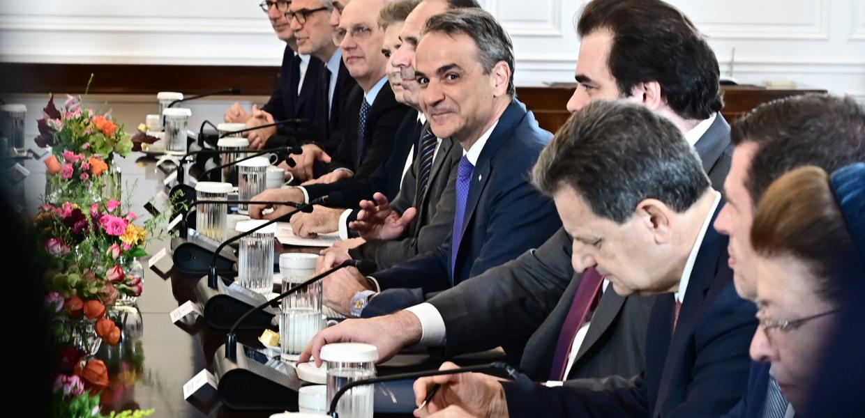 Ο Κυριάκος Μητσοτάκης στο υπουργικό