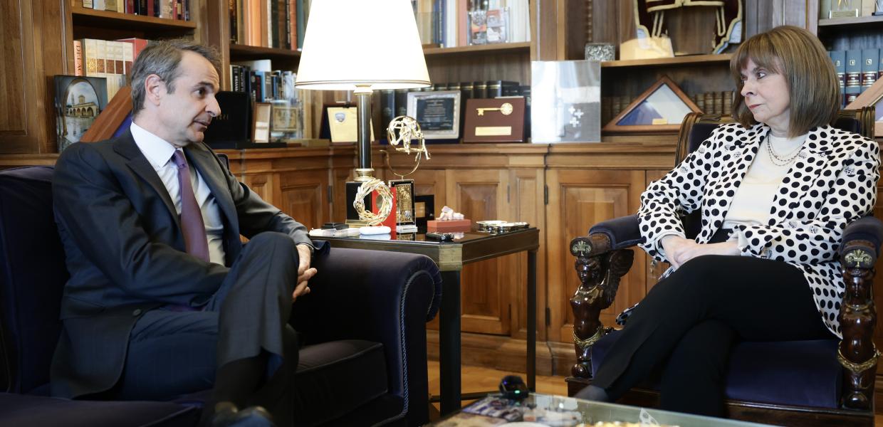 Κυριάκος Μητσοτάκης και Κατερίνα Σακελλαροπούλου