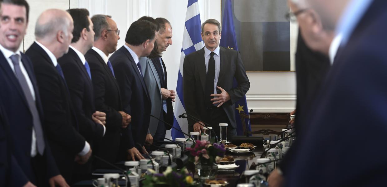 Ο Κυριάκος Μητσοτάκης στο υπουργικό συμβούλιο