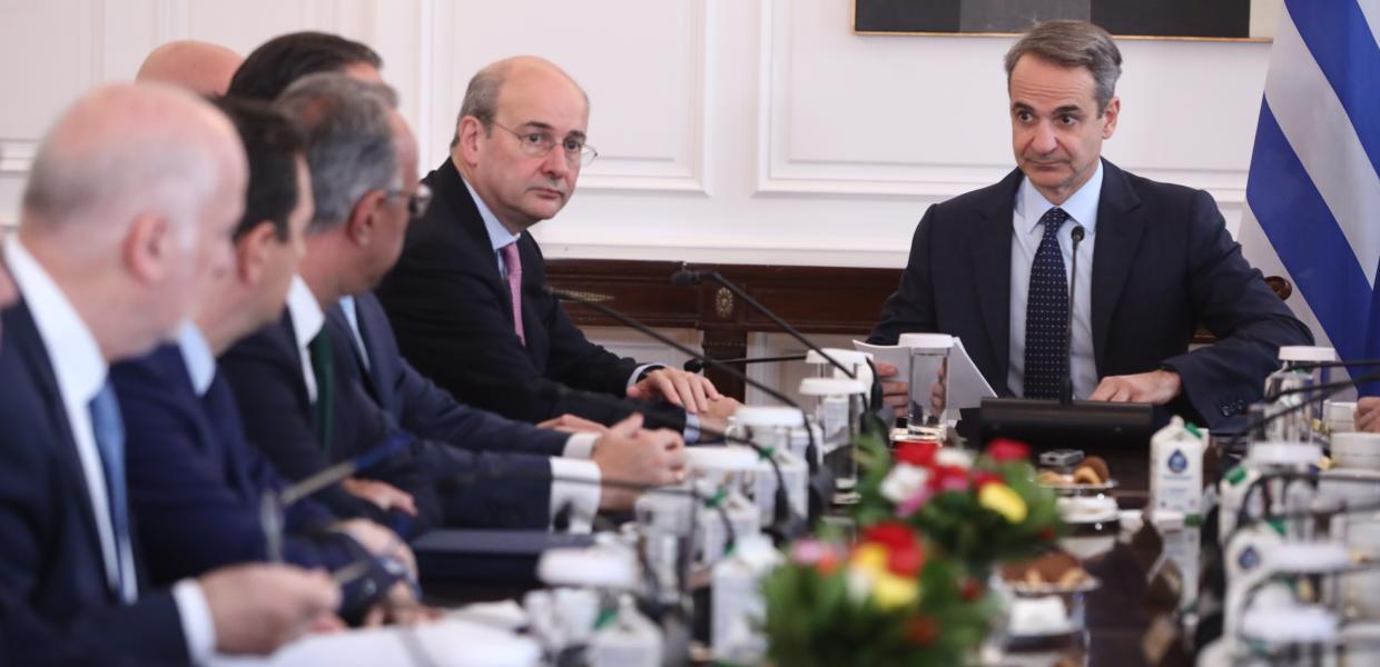 Ο Κυριάκος Μητσοτάκης στο υπουργικό συμβούλιο
