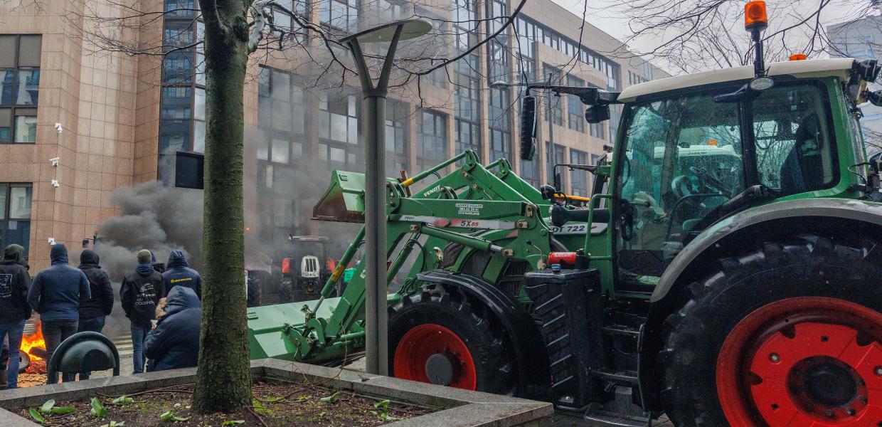 Ευρωπαίοι αγρότες διαμαρτύρονται στο Βέλγιο