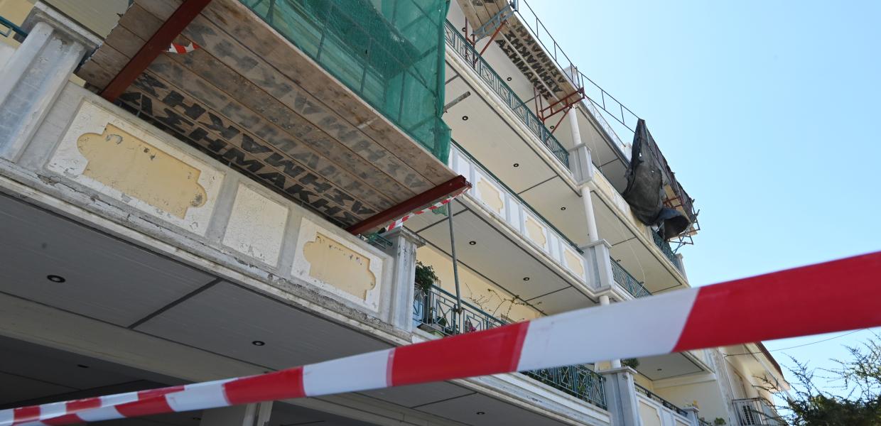 Η πολυκατοικία όπου συνέβη το εργατικό δυστύχημα στο Άργος