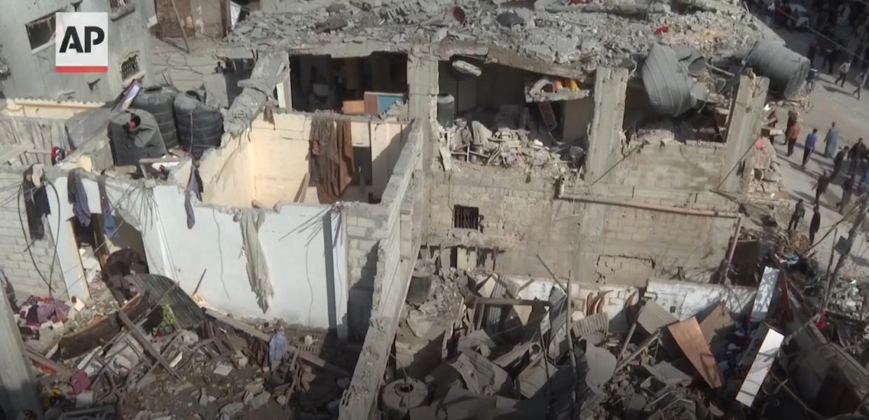 Ερείπια στην πόλη Ράφα στη νότια Γάζα