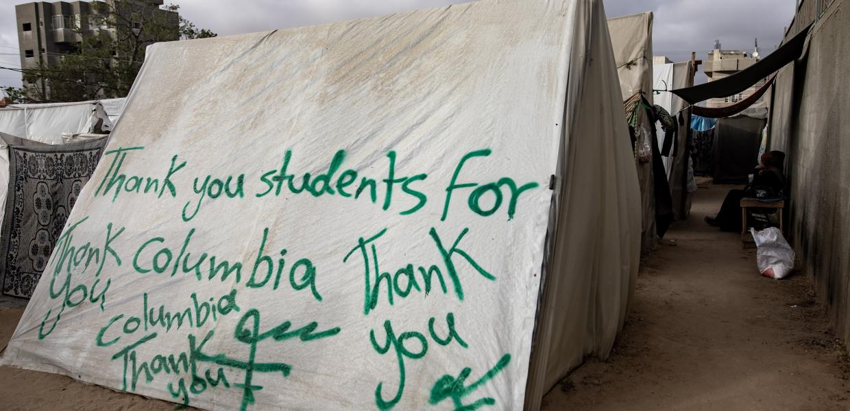 Palestinians in Rafah thank students protesting at USA universities