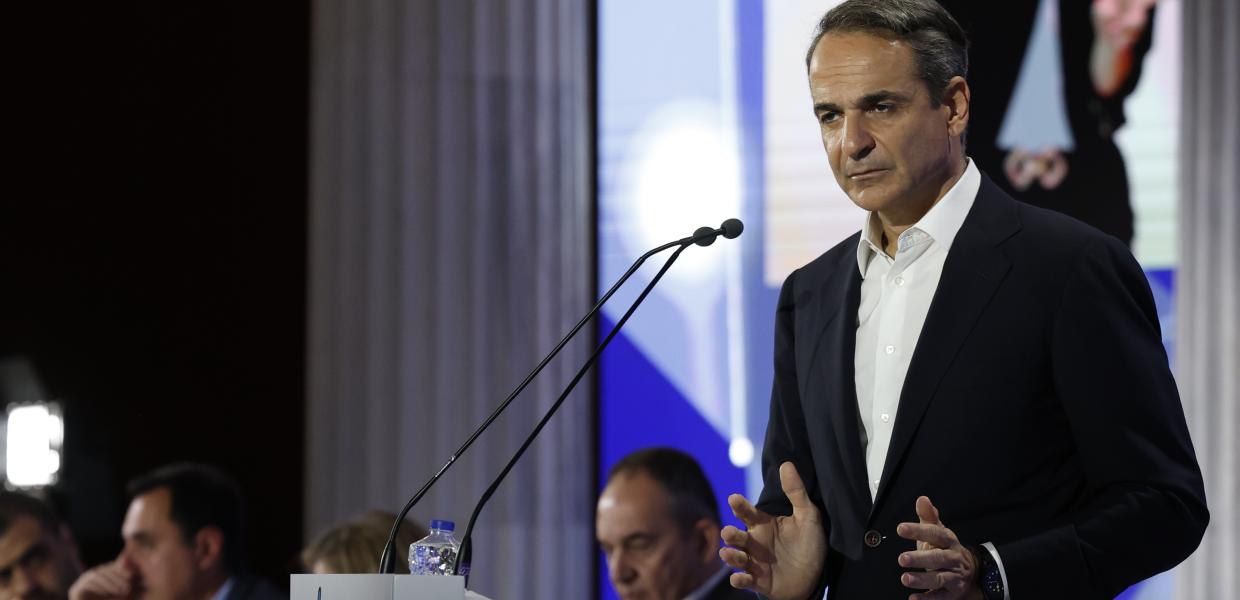Ο Κυριάκος Μητσοτάκης στο συνέδριο της ΝΔ