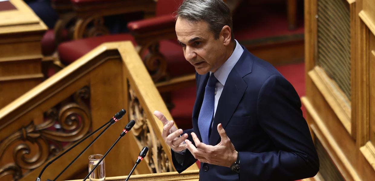 Ο Κυριάκος Μητσοτάκης στη Βουλή
