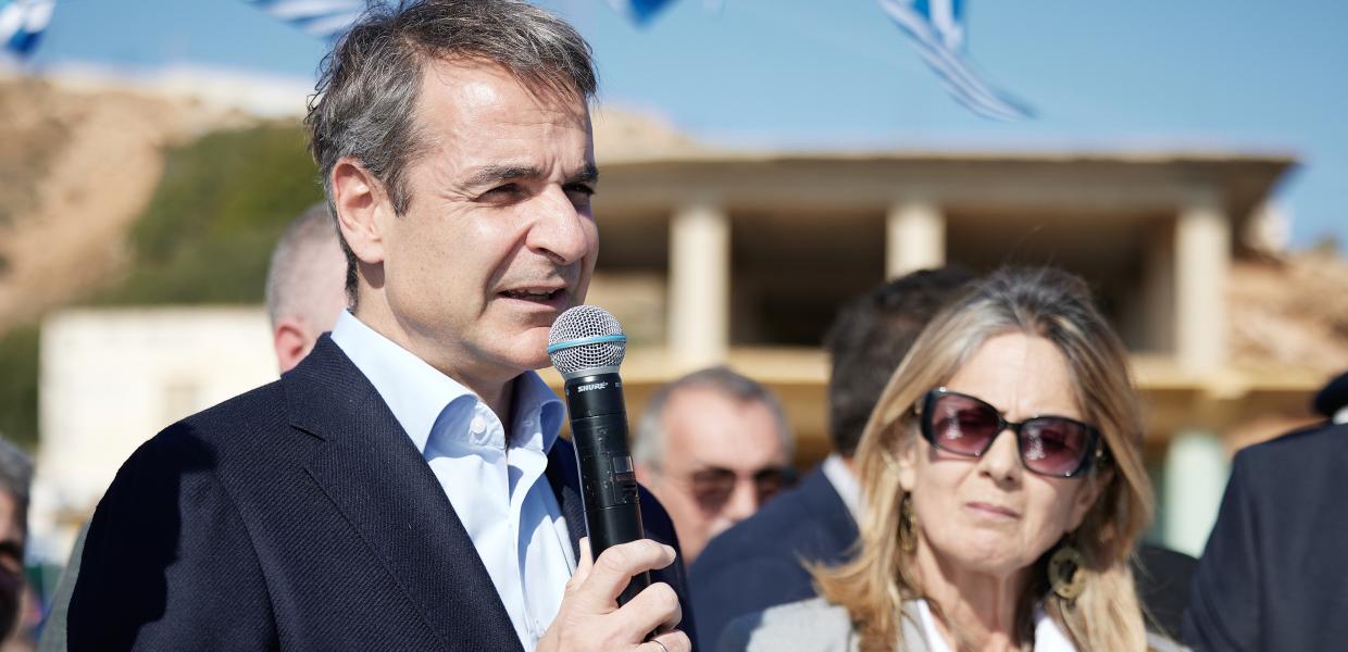 Ο Κυριάκος Μητσοτάκης στη Γαύδο