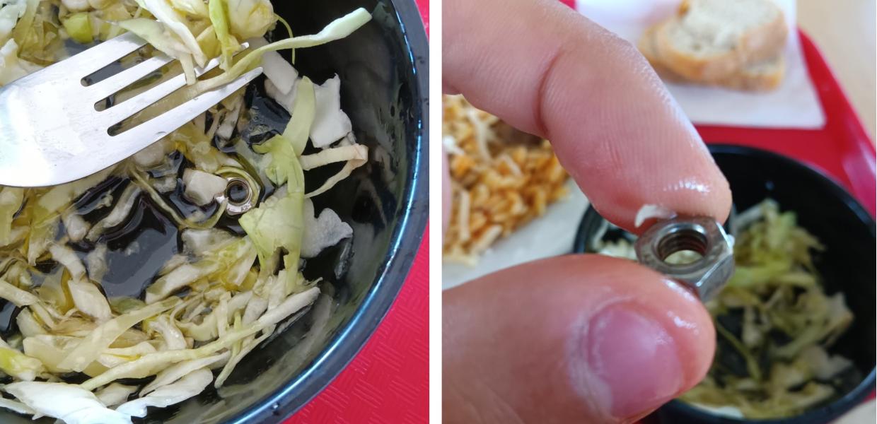 παξιμάδι βίδας σε σαλάτα φοιτητή