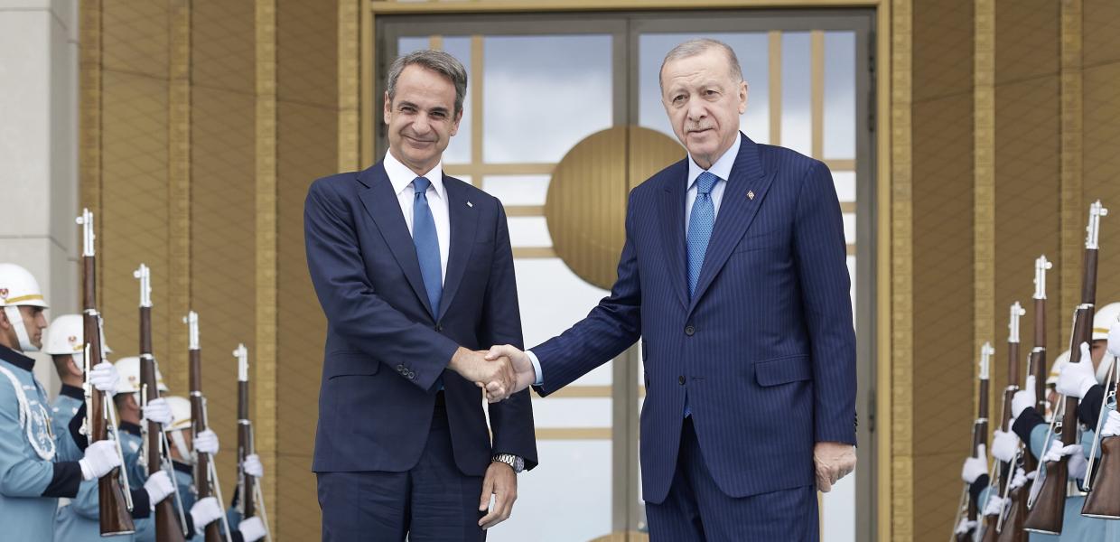 Ο Κυριάκος Μητσοτάκης και ο Ταγίπ Ερντογάν