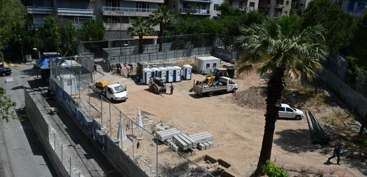 Εργοτάξιο για τη στάση του μετρό στην πλατεία Εξαρχείων