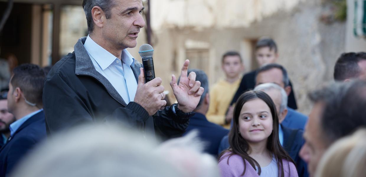 Ο Μητσοτάκης μιλά σε κόσμο στον Έβρο